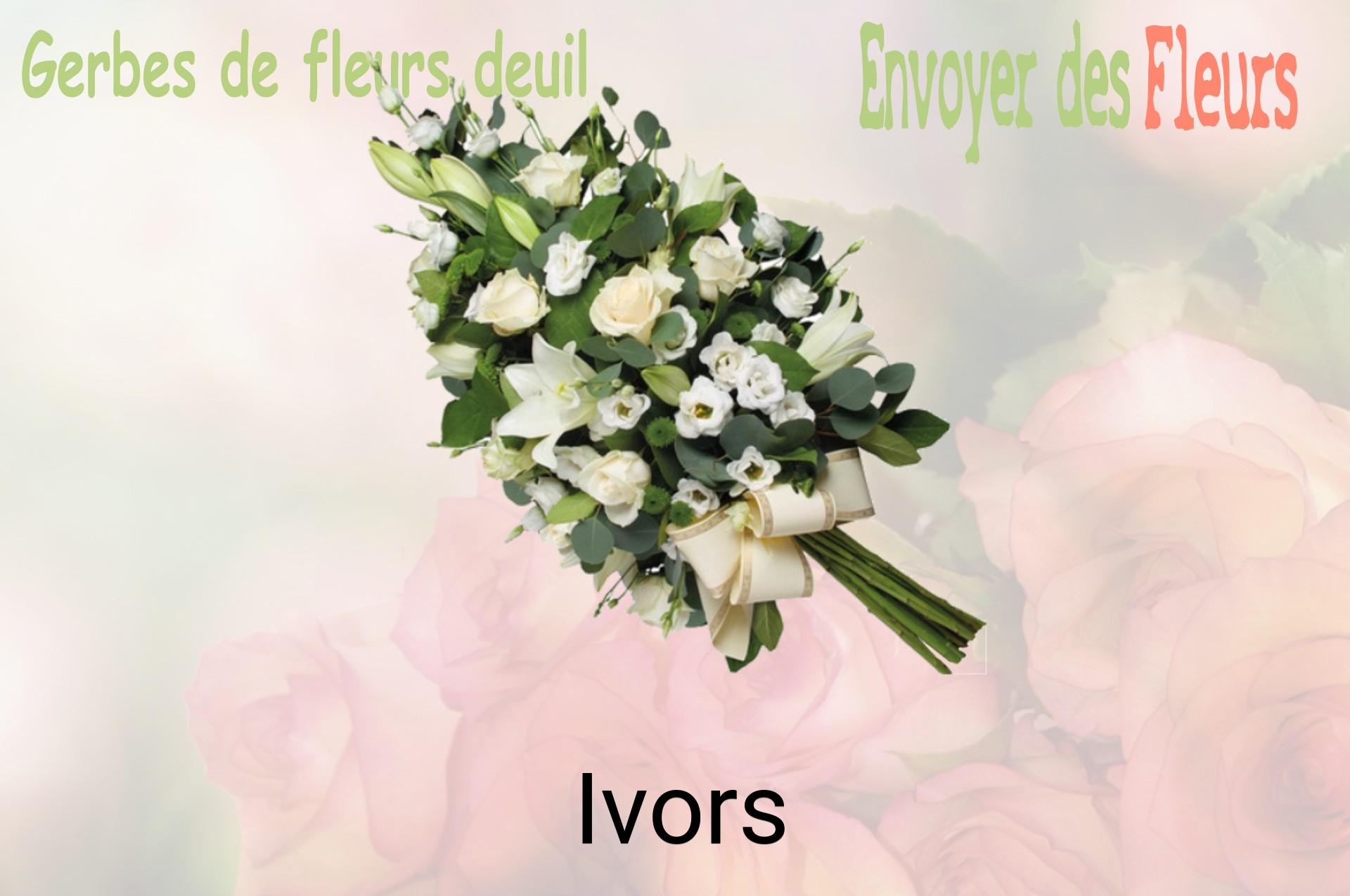 Gerbe de fleurs de deuil livrée à Ivors